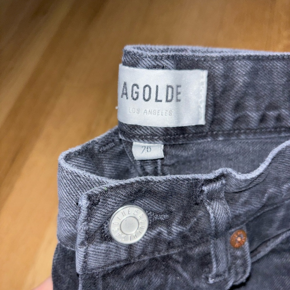 Black Agolde jeans with distressed ankles. Like new. Worn only a few times
